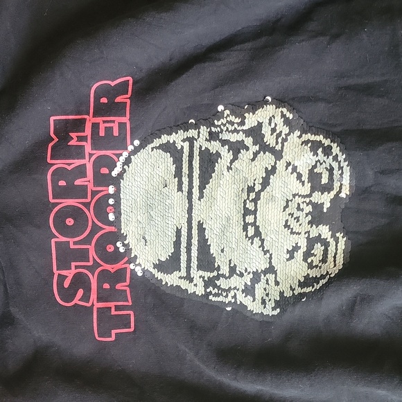 Zara x Star Wars Sequined Storm Trooper Hoodie Black Size 11-12 Sweatshirt - Picture 2 of 6